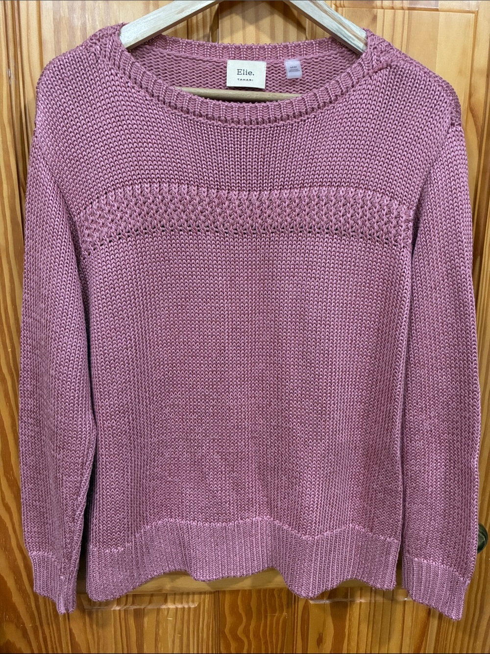 Elie Tahari Dusty Rose Knit Crewneck Sweater